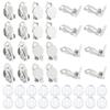 60Pcs 2 Size 304 Stainless Steel Clip-on Earring Findings Flat Round Clip On Earring Pads with 60Pcs Silicone Earring Pads Stainless Steel Color
