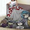 Music Band Gorillaz Knitted Blanket Fleece 90s Punk Rock Warm Throw Blanket for Outdoor Bed Plush Thin Quilt