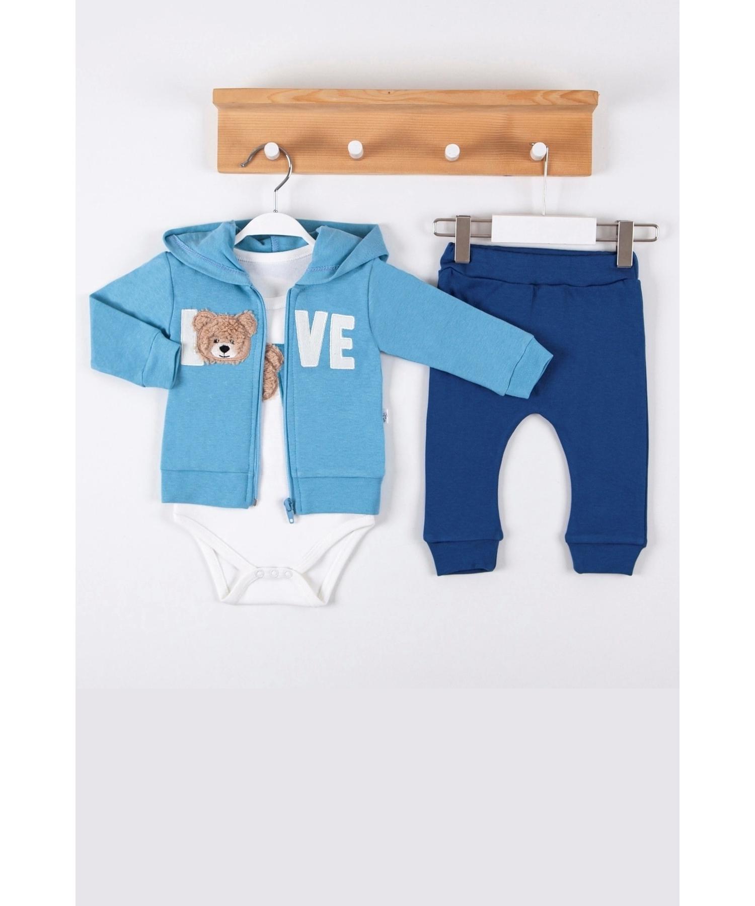 

Мужской кардиган из 100% хлопка с вышивкой Love Bear, комплект из 3 шт.