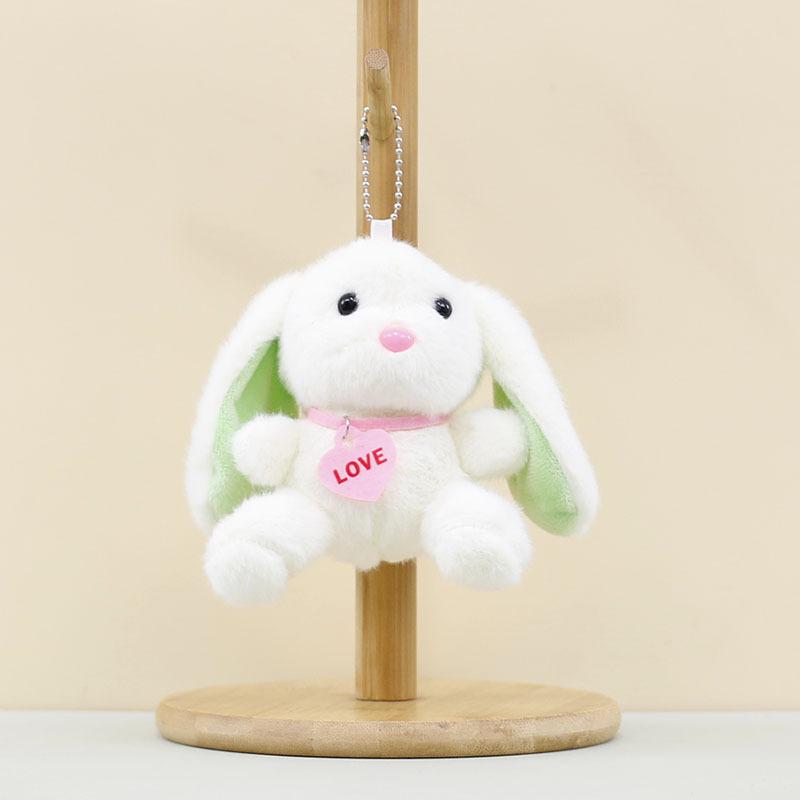 

Charming Heart Bunny Plush Keychain Super Soft Stuffed Animal Doll For Bags Cream Heart Rabbit