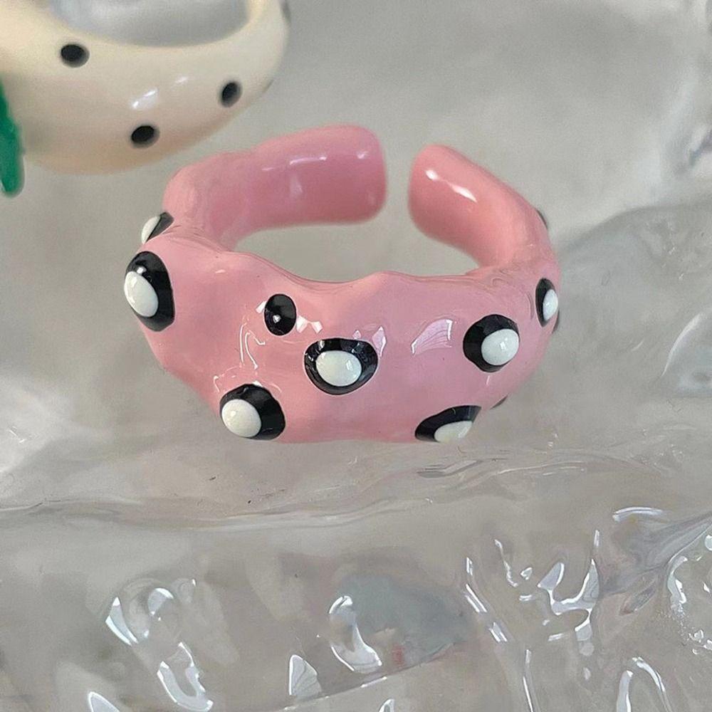 Ins Style Oil Dropping Process Stripe Korean Style Ring Fashion Jewelry Vintage Ring Women Ring