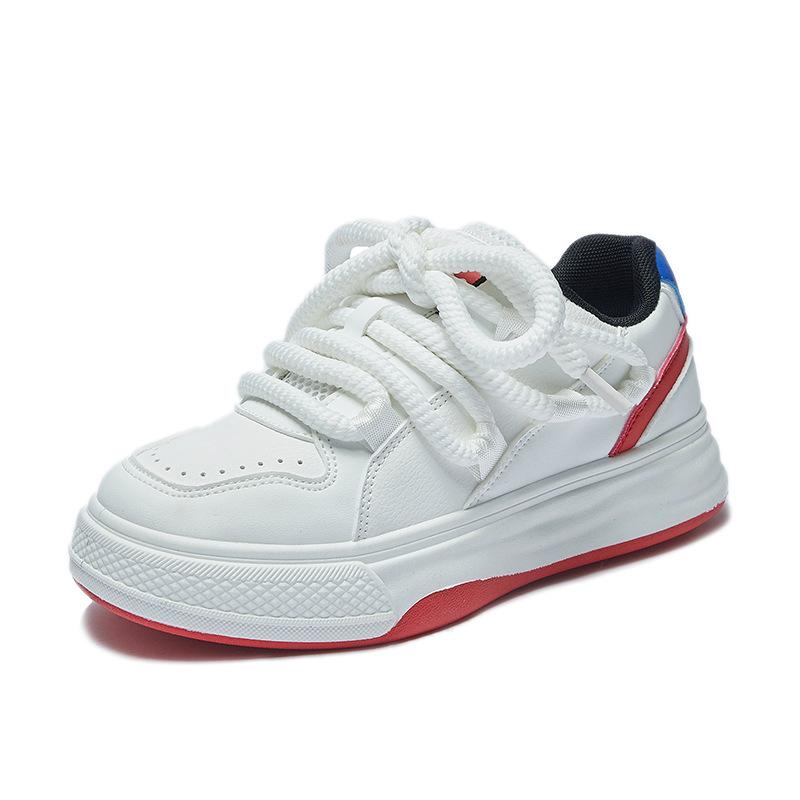 Lightweight White Sneakers for Women Fashion Platform Lace Up PU Leather Casual Sport Running Shoes Women's Comfortable Walking Sneakers Tennis Shoes