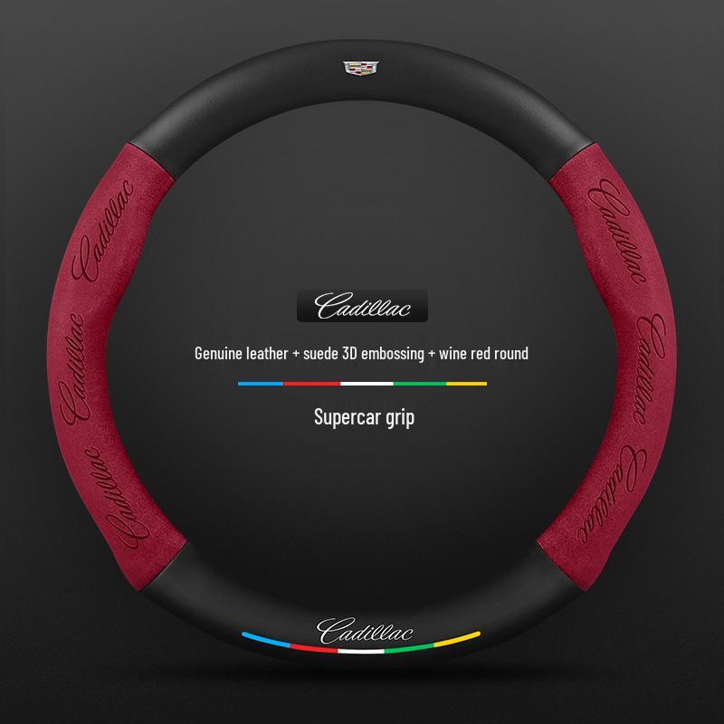 Cadillac Steering Wheel Cover for SRX/CT5/XTS/ATSL/XT5/XT6 - Alcantara & Carbon Fiber