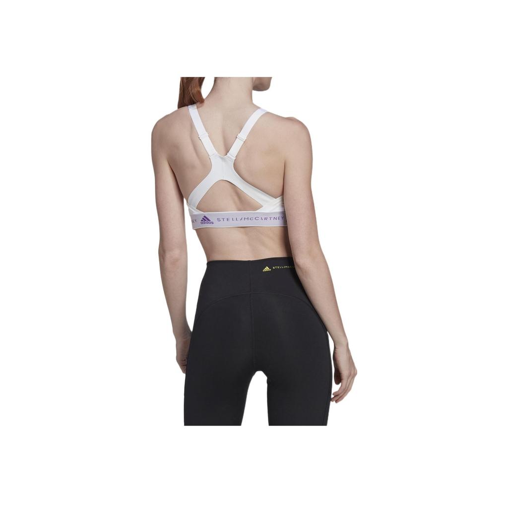 adidas X Stella Mccartney Biustonosz Sportowy Damski ze Średnim Wsparciem, Jednolity, z Regulowanymi Ramiączkami, Biały HH7221