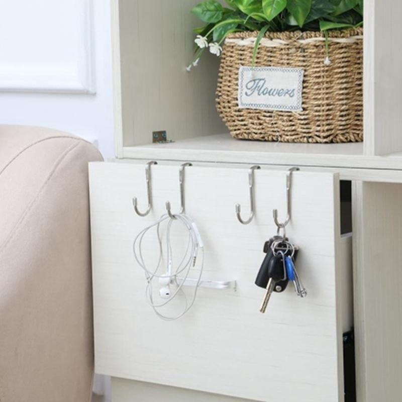 Küchen-Badezimmer-Schranktür-Rückseite, nicht abfärbender Tür-Rückhaken, Kleiderhaken, S-Typ, lochfreier Haken