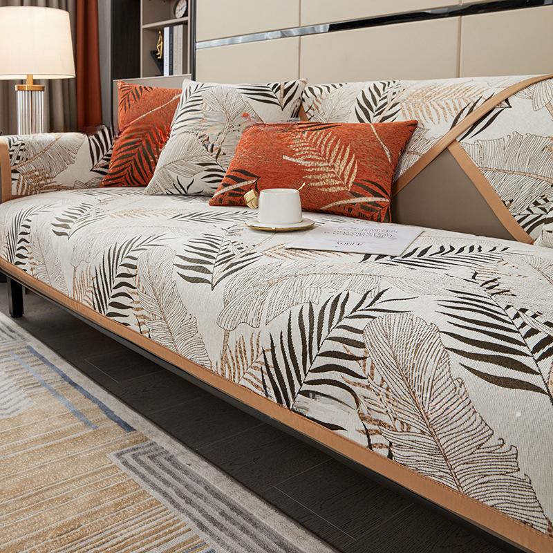 

Высококачественная американская диванная подушка из синели с вышивкой, четырехсезонная универсальная нескользящая подушка для сиденья, чехол для дивана, полотенце на спинку и обивка 110*110cm