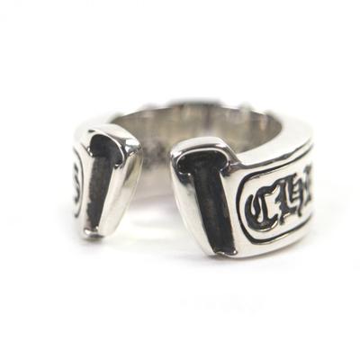 Doskonały Pierścionek CHROME HEARTS Duża etykieta z ornamentem Srebro 925 męski Używany