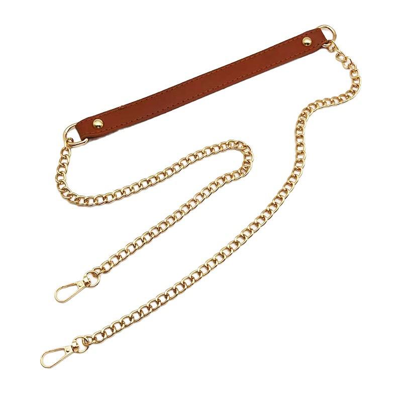 High-End Single Shoulder Crossbody Bag with PU Leather Decompression Strap and Replaceable Chain