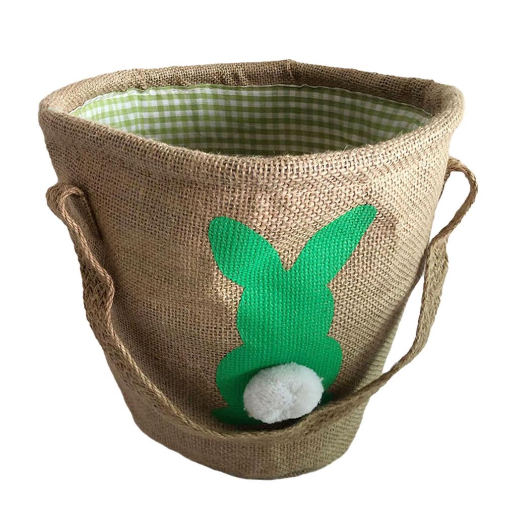 Easter Basket Children's Treats Bag Reusable Jute Tote with Handle Suitable for Egg Hunts
