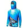 MALFC Vêtements de pêche Homme Capuche Chemise de pêche T-shirt de pêche à manches longues protection UV