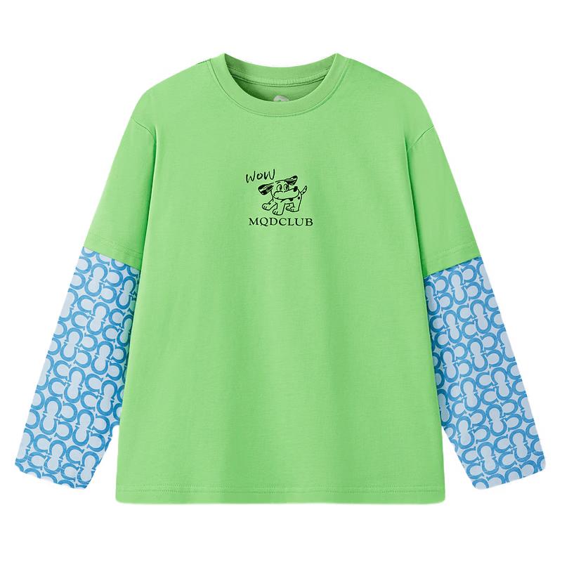 MQD Boy s Color-Block Faux Two-Piece Long Sleeve T-Shirt 160