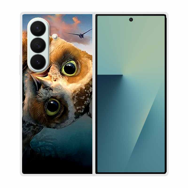 Etui Na Samsung Galaxy Fold 7 Etui Fajne Kosmiczne Zwierzęta Przezroczyste Twarde Etui Na Telefon Na Galaxy Z Fold7 5G 2025 Tylna Pokrywa Z fold7 Capa