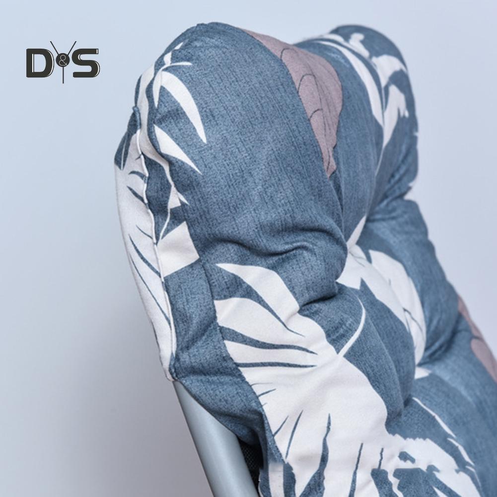 Blooming Bouquet Foldable Leaf Print Double-sided Lounge Chair Cushion Pad Soft Thicken Seat Mat