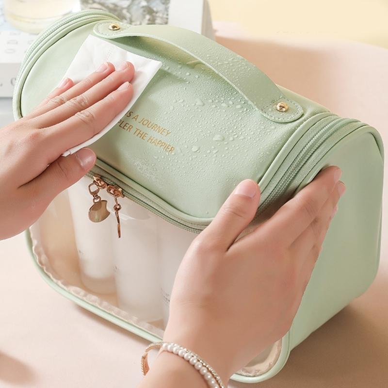 Large Capacity Cosmetic Bags Portable Clear Wash Bag Makeup Bags Travel Toiletry Organizer Storage Pouch for Women Girls