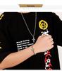 Korean Style Stainless Steel Cross Necklace & Men's Titanium Steel Bracelet Set