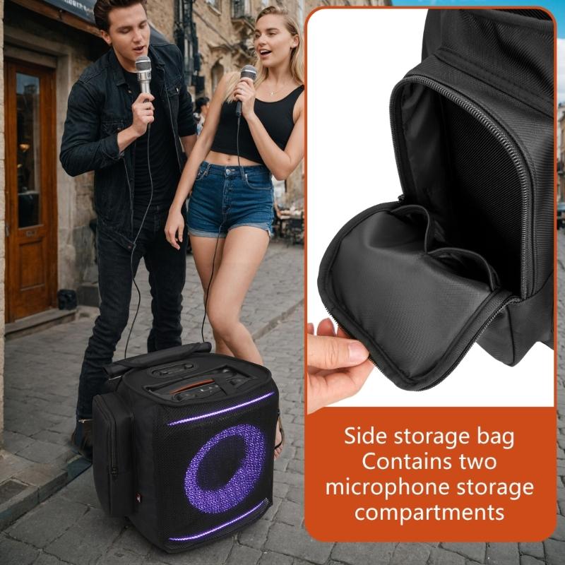 Protective Cover For Encore 2 Speaker With Unique Design Zippered Closure Dustproof Storage Bag With Side Pockets