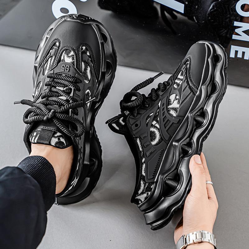 

Men s shoes 2025 new summer breathable trend sports casual running shoes youth shock absorption heightening dad tide shoes 44