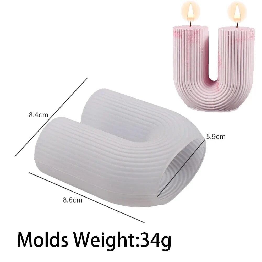 U Shape Candle Silicone Mold DIY Handmade Arch Scented Candle Plaster Epoxy Resin Ornament Craft Wax Mould Home Decoration