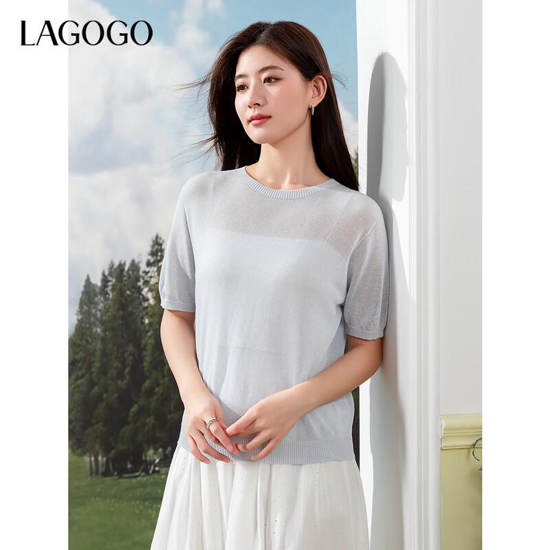 LAGOGO Lightweight Linen Blend Knit Top M