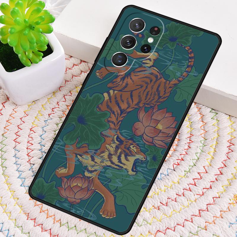 Japanese Tiger soft Silicone Phone Case For Samsung Galaxy note 10 pro S26 S25 S24 S23 S22 S21 Plus S25Ultra Capa Cover