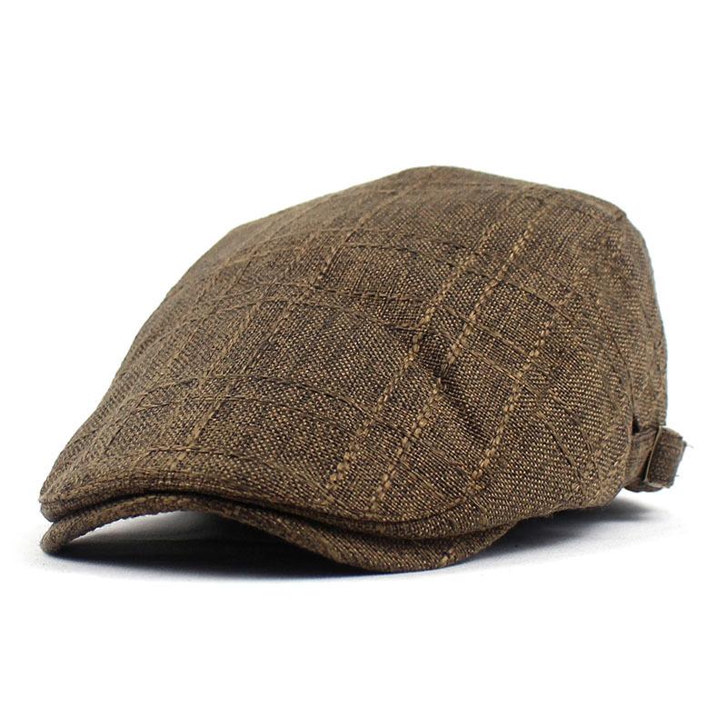 Berretto in cotone e lino moda uomo e donna berretto traspirante nuovo cappello a righe forward