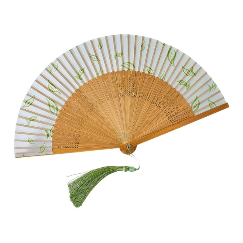 Elegant Chinese Folding Fan With Silk Like Fabric Perfect For Photography And Traditional Costume Handcrafted Fan