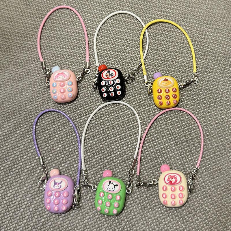 Sanrio Mini Diy Mobile Phone Dollhouse Pendant Dress Up Plush Toy For Labubu Doll Accessories Dollhouse Hanging Neck Accessories