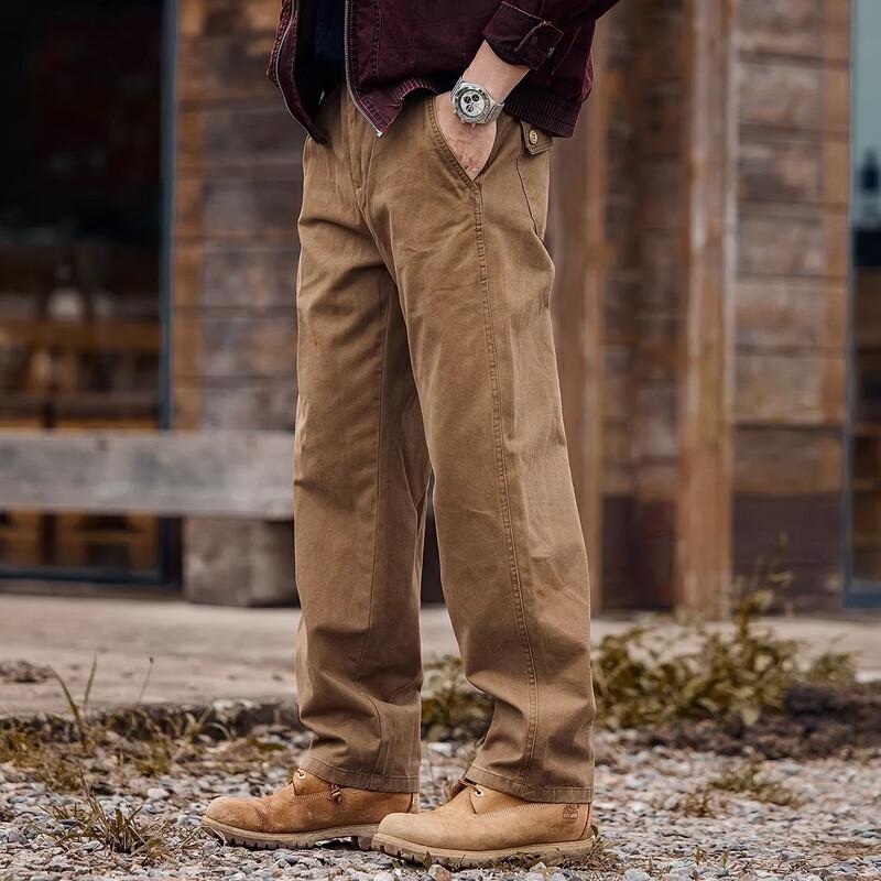 Men's American Retro Loose Straight Work Pants