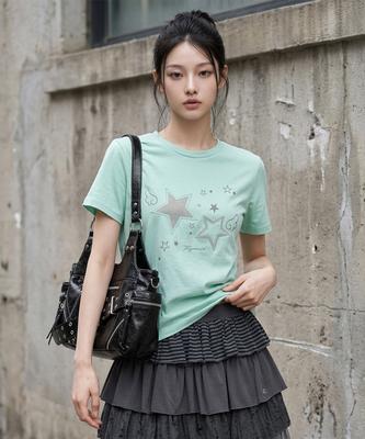 THE GREEN LAB Star Patch St Short Sleeve T-Shirt [Mint]