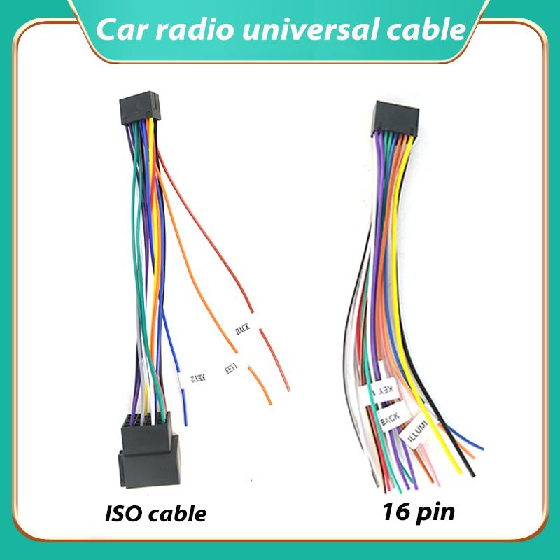 16 Pin to ISO Wiring Harness Adapter 16P Plug ISO Connector Conversion Cable Universal Accessories Wire for DIN Screen Car Radio Radio Accessories 4