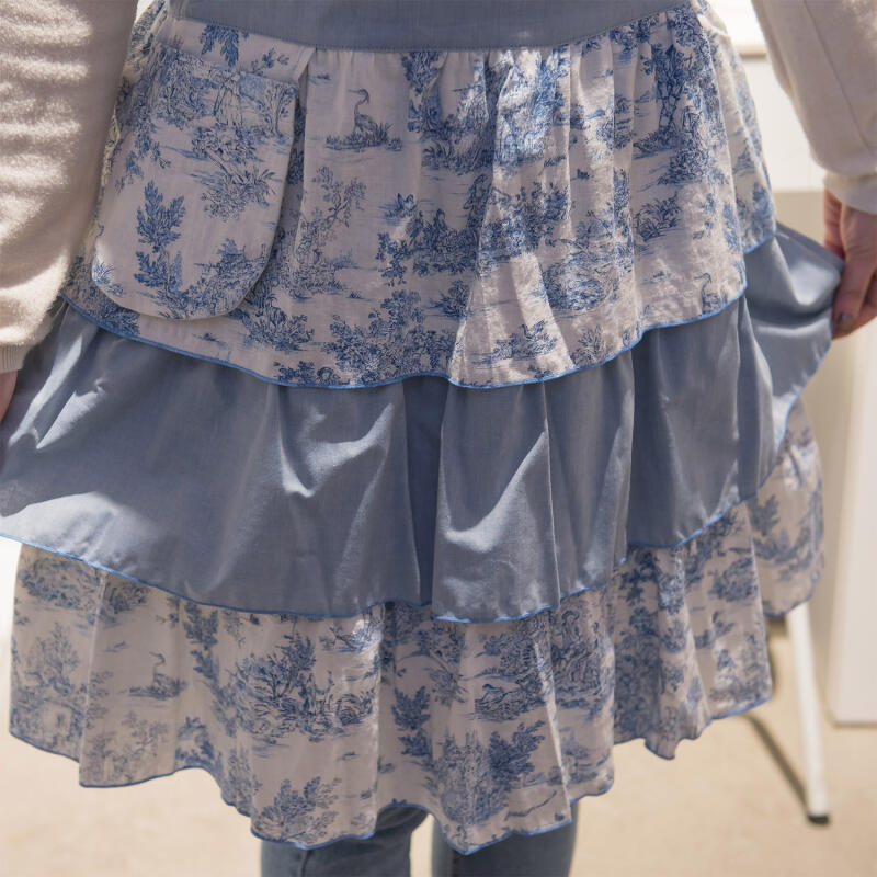 

Famous painting frill apron (2 colors) Blue