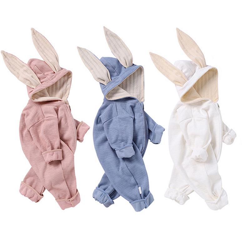 Innovative Baby & Toddler Hooded Rabbit Onesie with Ears - Zipper Romper