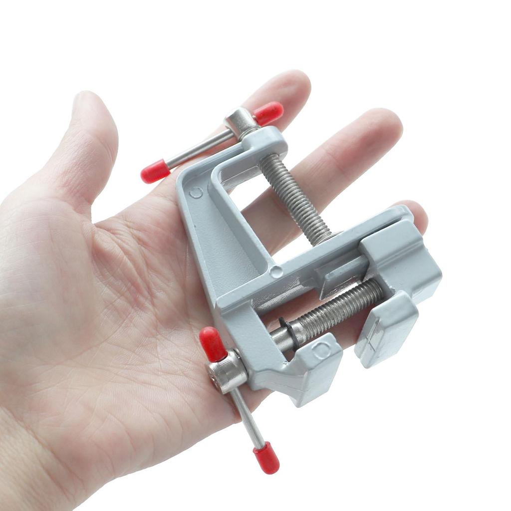 Stolní svěrák Svěrák Klenotníci Hobby Craft Repair Tool Nastavitelný přenosný pracovní stůl Svěrák Nástrojová svorka na nářadí, hliníková slitina, stříbro, 1 KS