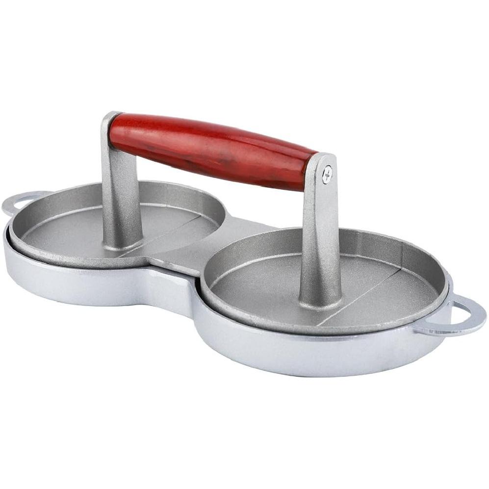 Double Burger Press Hamburger Maker, Aluminum Alloy Non-Stick Hamburger Kitchen Tools for Easily efficiently Making Delicious Burgers