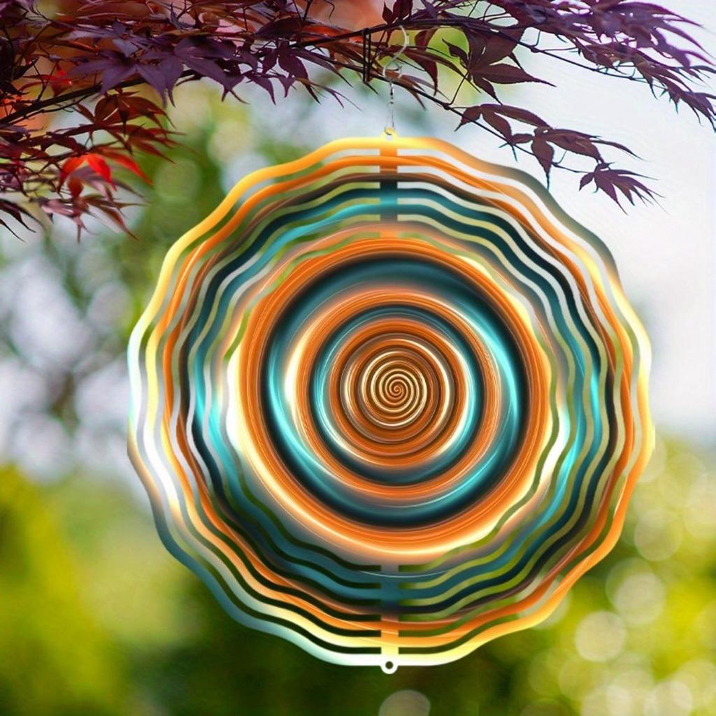 10 Inch Metal Wind Spinner Garden Decor with 360 Degree Rotating Hook Outdoor Hanging Ornament for Patio Yard Home All Season Gift