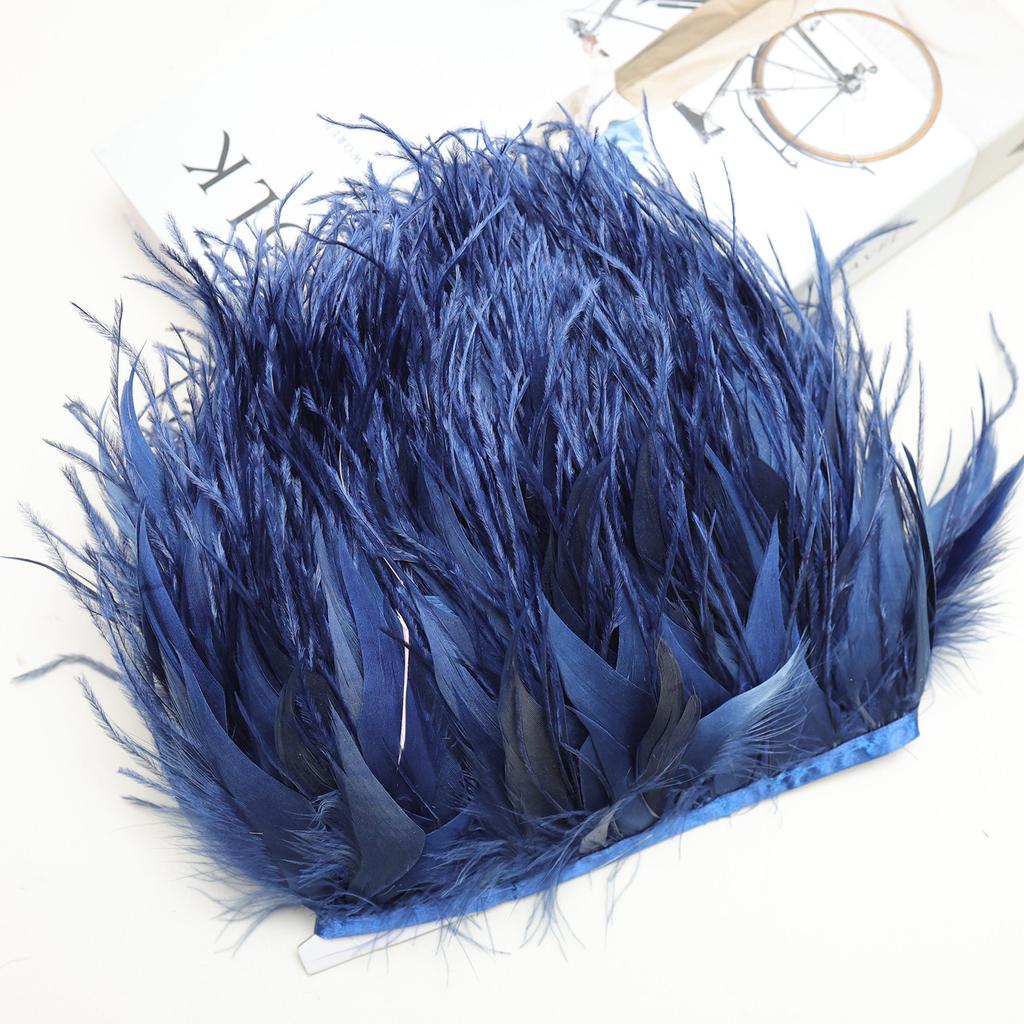 FeatherNew Feather Trim Ostrich Feather Skirt Trim Fabric Tape Fabric Craft DIY Accessories Bag Clothing Decoration Materials 10meters