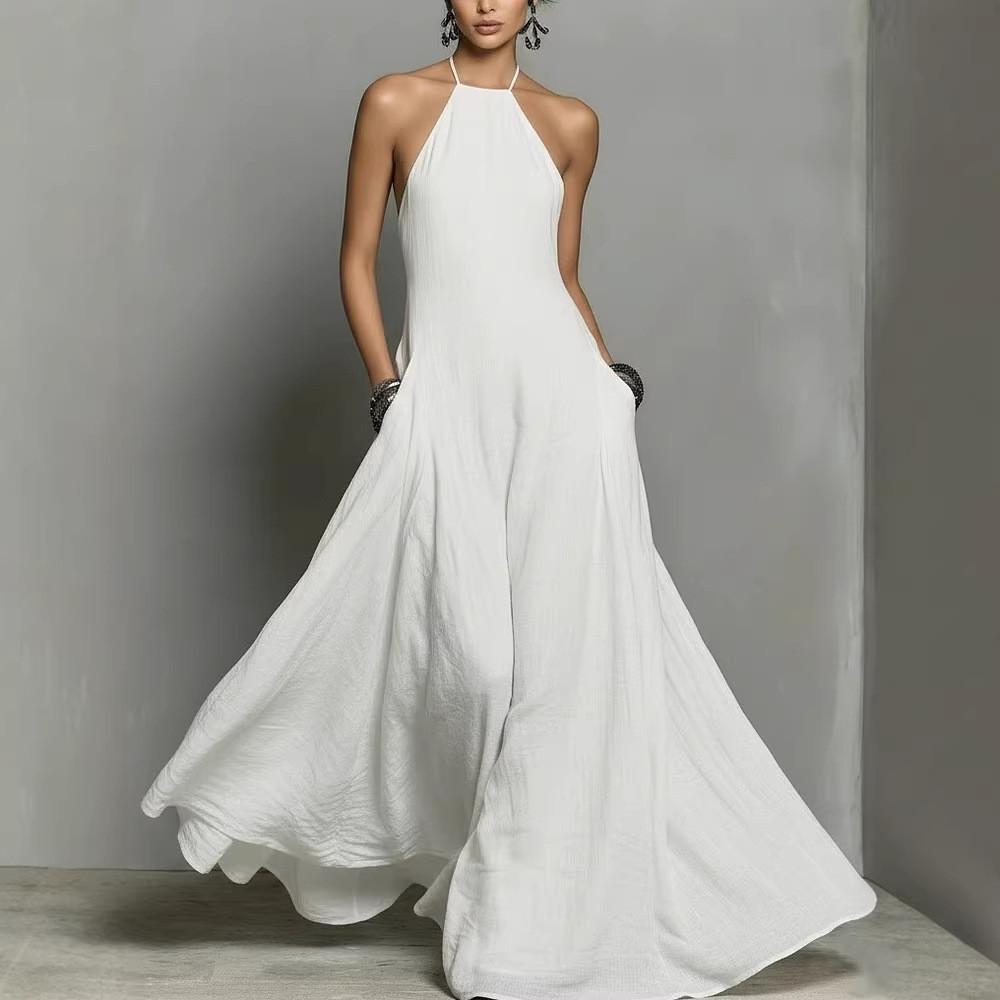 Summer Women Dress With Backless Design For Casual Travel And Party Wear