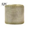 Festival Atmosphere Ribbon for Home Decor 2.5" x 2.2 Yards Gold Sheer Christmas Tree Decoration and Crisp Edge Wreath Making Gift Wrapping,