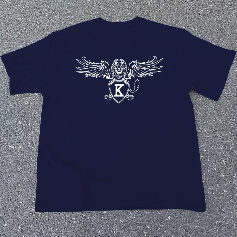 

Winged Lion K Crest Print T-Shirt,Soft Breathable & Fade-Resistant, Classic Fit for Daily Casual Wear XXL белый