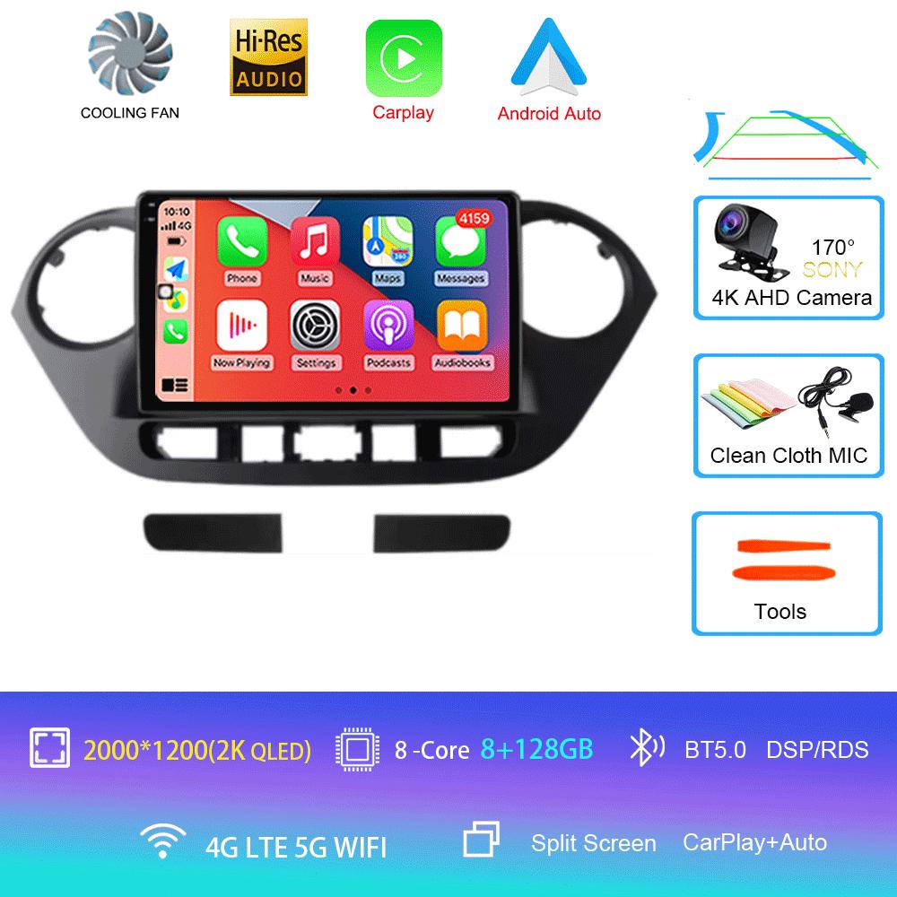Car Radio Android 14 for Hyundai Grand I10 2013-2018 Multimedia Player 2Din GPS Navigation Carplay Stereo DVD Head Unit Speakers