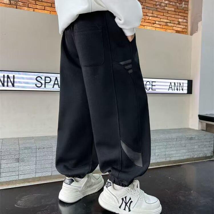 

Boys Fleece-Lined Sports Joggers - 2025 Spring/Autumn Style for Kids 140 cm