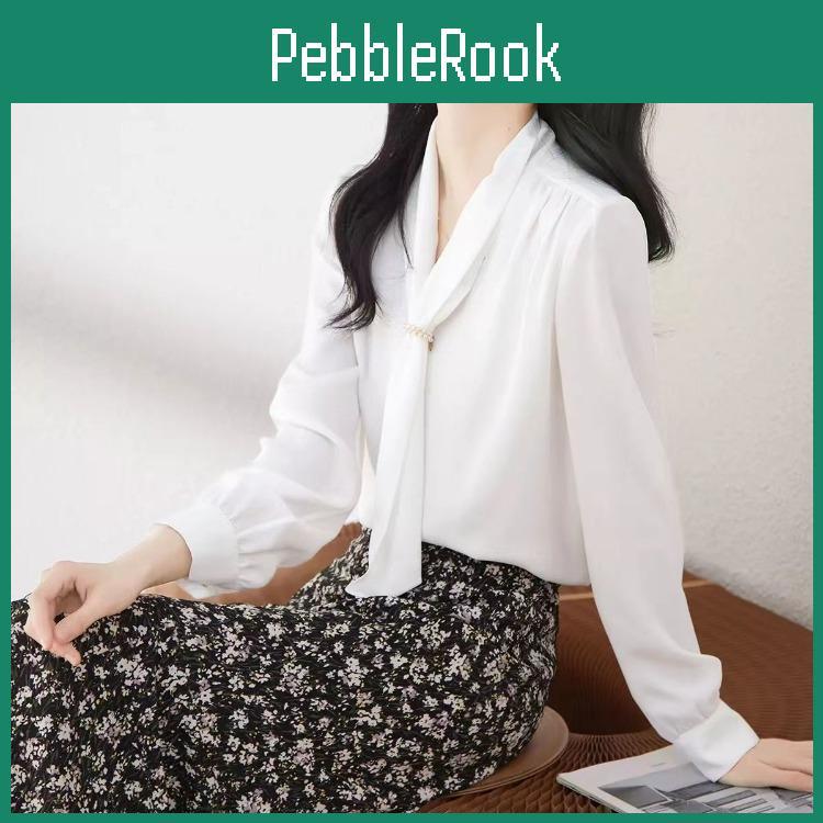 And Blouse Chic Chiffon Comfortable With Wrinkleresistant Ribbon Neckline