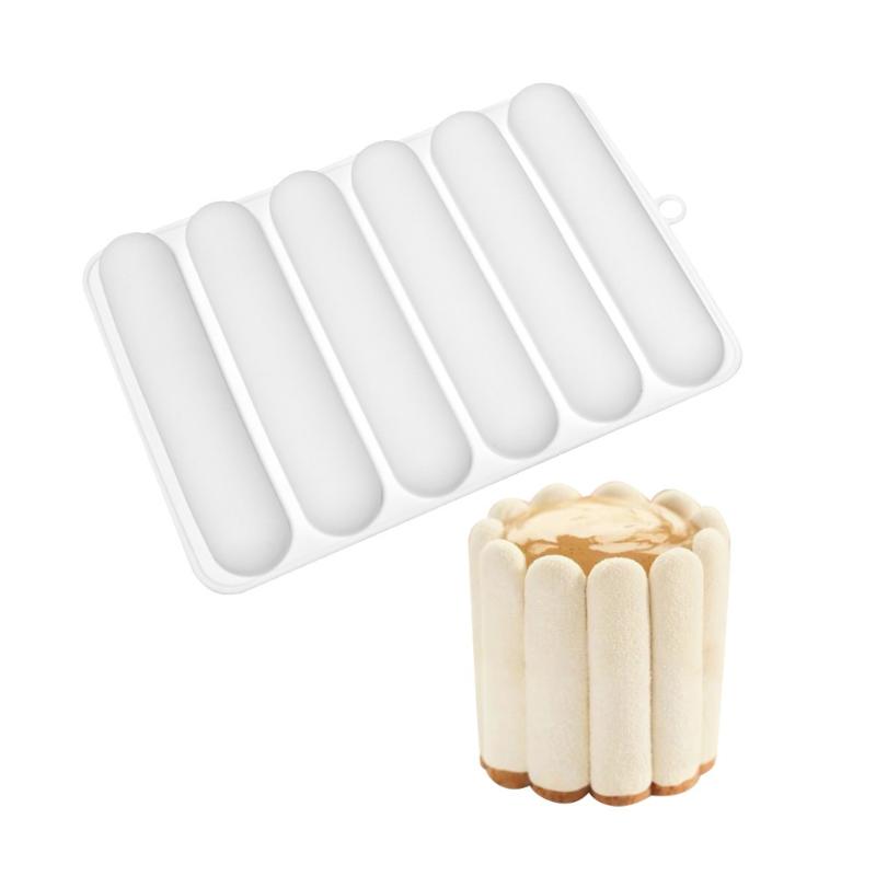 6/8/12 Cells Chocolate Eclair Dessert Bakeware Long Strip Puffs Baking Mold Finger Shaped Puff Pastry Mold Kitchen Silicone Mold