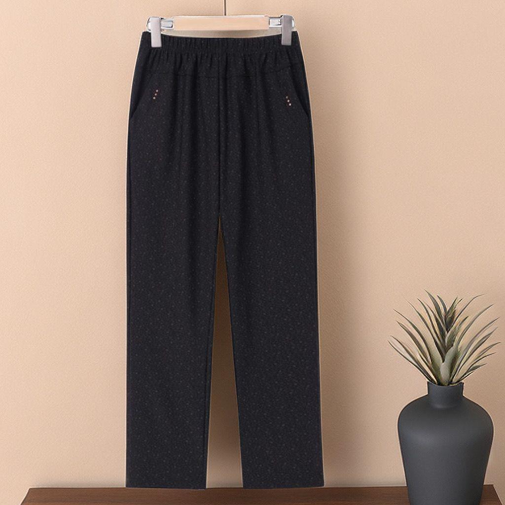 2025 High-Waisted Straight-Leg Pants for Mothers and Grandmothers, Plus Velvet, Thickened for Winter