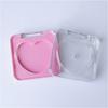 5PCS Square Heart Blush Compact Set Transparent, Multi-Color Refillable Case for Highlighter Concealer Foundation