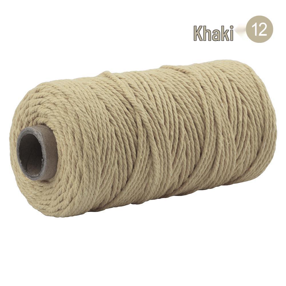 3mm Single-Color Cotton Rope for DIY Weaving - 2mm Thick Tapestry and Binding Thread
