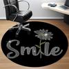 1pc Smile, FlowerChair Carpet for Office, Indoor Non-Slip Washable Polyester Fiber Carpet, Mat For Office, Machine Washable