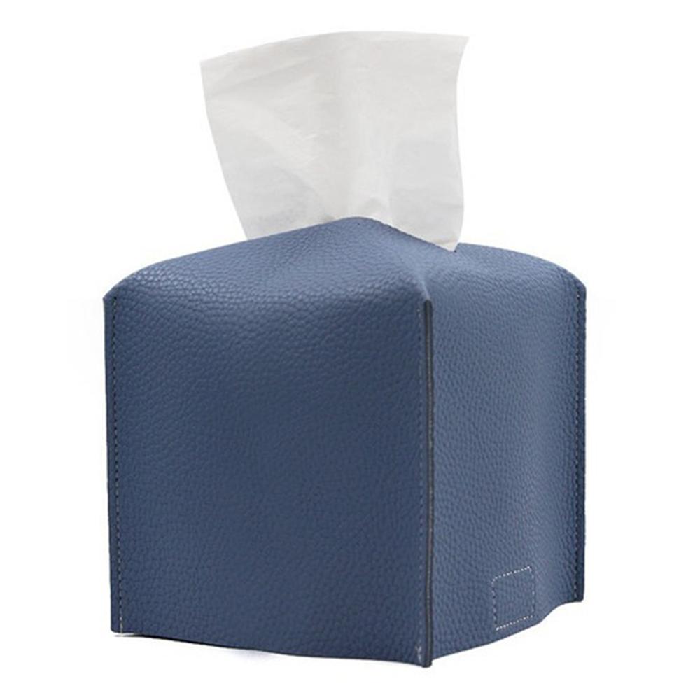 PU Leather Square Tissue Box Cover Napkin Holder Foldable Handkerchief Case For Kitchen Accessories Desktop Storage Organizer