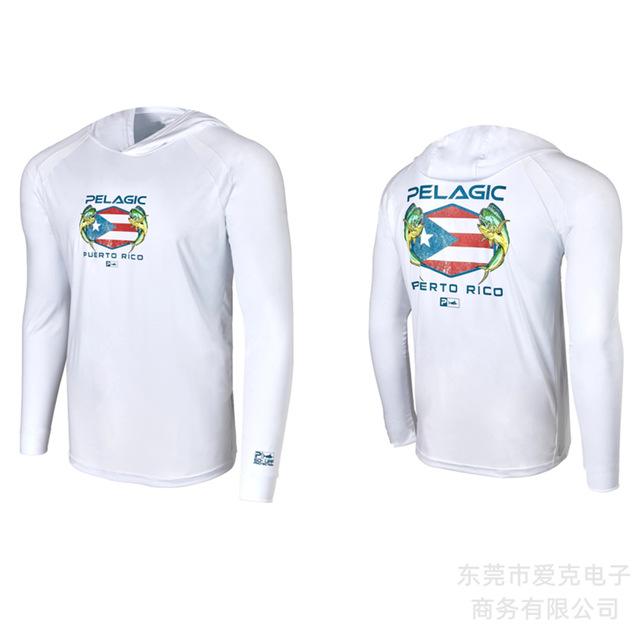 Pelagic Hooded Fishing Suit Men's Summer Sunscreen Quick-Drying Fishing Shirt Outdoor Sportswear Breathable Top