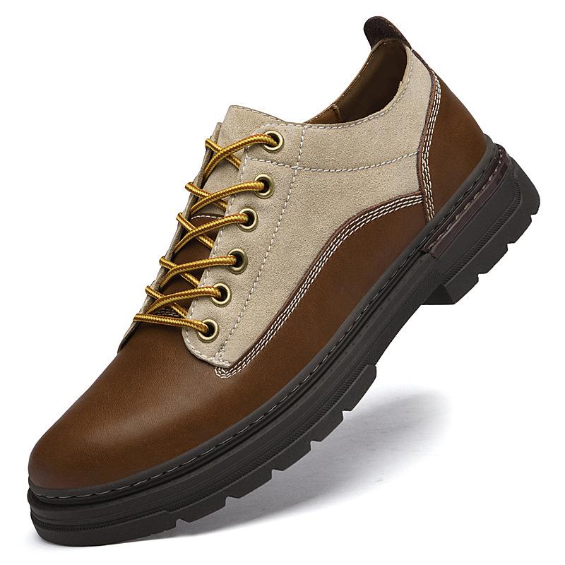 2025 A/W Men s Plus Size Lace-up Black Cowhide Casual Outdoor Shoes 44